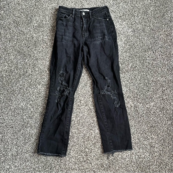 PacSun Denim - PacSun high rise mom jeans black wash distressed
